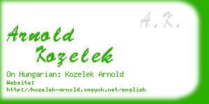 arnold kozelek business card